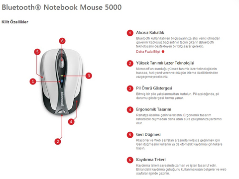 Satılık MICROSOFT BLUETOOTH NOTEBOOK MOUSE 5000 Kargo Dahil Temiz