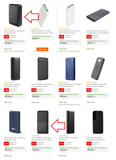 Dexim powerbank (10.000mah 42 TL //// 20.000mah 75 TL)