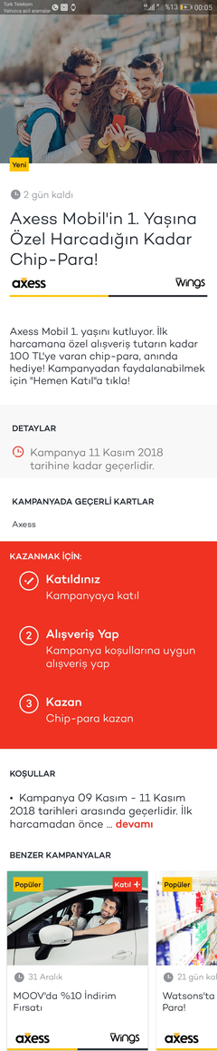 *****AXESS MOBİL'İN 1. YAŞINA ÖZEL HARCADIĞIN KADAR CHİP-PARA*****