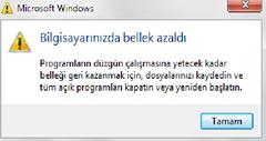  Yetersiz Bellek Sorunu (8 gb Ram)