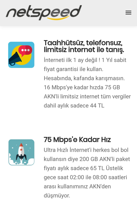 Millenicom Sınırsız Kampanyalar (16 - 35 - 100 mbps)