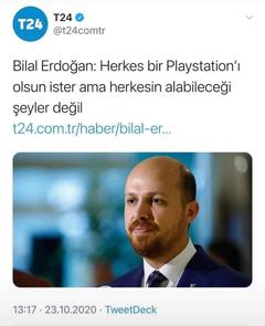 Bilal Erdoğandan PlayStation açıklaması..