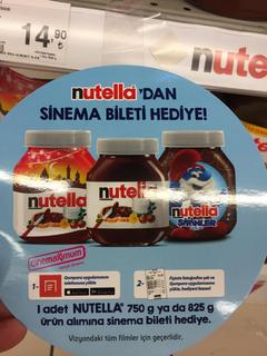 Nutella/carfoursa/Qumbara uygulaması bileşenlerine sinema bileti