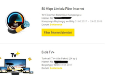 Fiber Devir!!! 50 mbps 150 GB + Turkcell TV