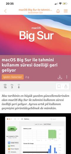 macOS Big Sur ile tahmini kullanım süresi özelliği geri geliyor