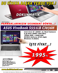  Sıcak bir Fırsat...! ASUS VivoBook S551LB CJ036H