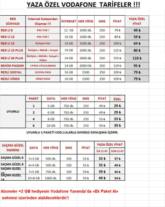 Vodafone'de hat tasiyarak gelenlere 12 ay +4gb hediye