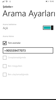  Telefonu ulaşılamıyor gösterme