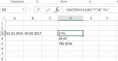 Excel "datedif" Fonksiyonu (Çözüldü)