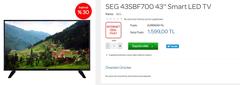 SEG 43SBF700 Smart LED TV - 1.599 TL - Carrefour