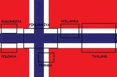  Norveç bayrağından 6 ülkenin bayrağı çıkarılabilmektedir