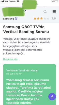 Samsung Q80t Banding ve DSE sorunu