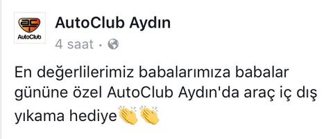 Autoclub AYDIN araç yıkama iç&dış bedava...