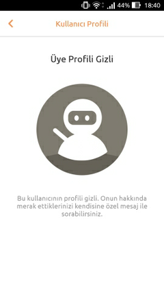 Kendi profilime gizli profil diyor