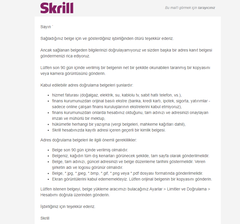 Skrill Adres Doğrulama