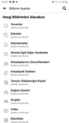 Facebook anında ileti bildirimi gelmiyor