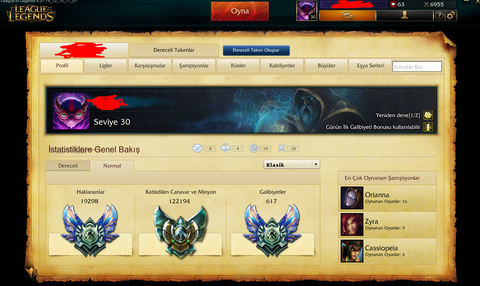 TR# LOL Hesap 28 Skin 7k Ip 7 Run Csgo key wep takas & 40 ytl