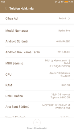  XIAOMI REDMI PRO (Ana konu ve kullanıcılar kulübü)