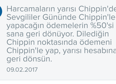  Chippin uygulaması ile 50 TL değerinde Chippin