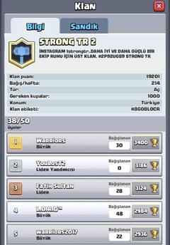 CLASH ROYALE (GÜÇLÜ TÜRKİYE) STRONG TR KLAN ALİMİ VARDİR. (+4000)