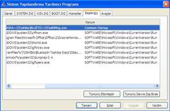 XP başlangıçta çalışan programları kapatma