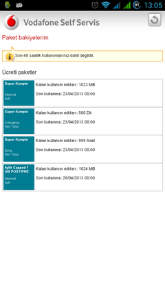  Vodafone 500dk+1000sms+1gb  23tl (Freezone 19tl)