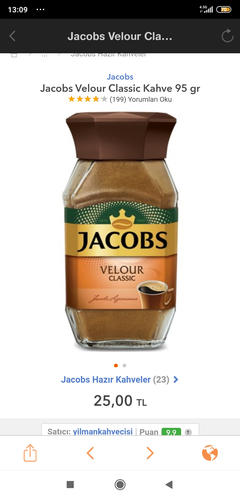 Jacobs Velour Classic Çözünebilir Kahve 140 gr - 6,42 TL