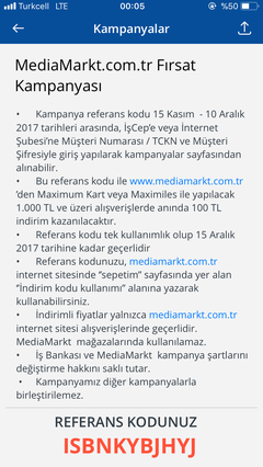 Türk Telekom dan  100/1000 Mediamarkt gecerli çek.