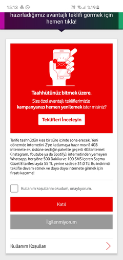 Vodafone'de hat tasiyarak gelenlere 12 ay +4gb hediye