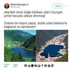 Uzungöl artık havuzlu bir siteye dönüştü.