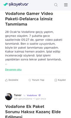 Vodafone ‘gamer paketi’ kendiliğinden tanımlanan paket..)