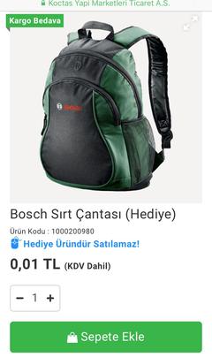 Bosch Sırt Çantası 0,01. ₺ Kargo Bedava