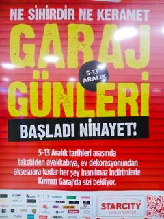  Starcity Garaj Günleri Başlıyor 5-13 Aralık 2015