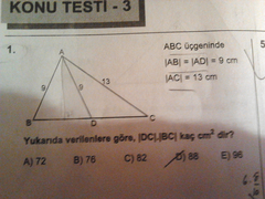  10 TANE DİK ÜÇGEN SORUSU