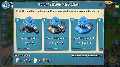 Satılık 65 lvl boom beach