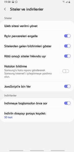 Samsung browser kendi kendine açılıyor 