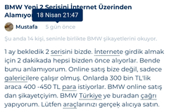 BMW 2 Serisi Online Satış Olayı