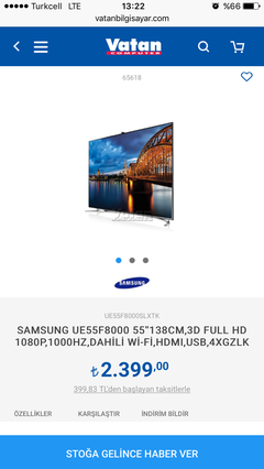 **İNDİRİM** SATILIK EFSANE SAMSUNG UE55F8000