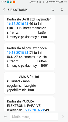  Ziraat Bankart'ım yapılan izinsiz alışverişler ve Ziraat Bankası'nın cevabı [SS'li]