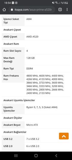 4600 Mhz (O.C) Anakarta 3600 Mhz Ram Takmak.