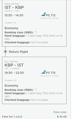  IST-KIEV 42$ , IST-ODESSA 62$ Ukrayna (UA) havayolları Low Cost