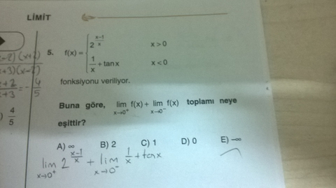 Apotemi'den Seçme LİMİT Soruları