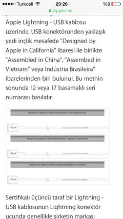  Referans -Orjinal Apple Lightning Usb Kablo iPhone 5 5c 5s 6 6+