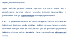 iOS 12.1.2 Yüklemeyin - Kurumsal Uyarı