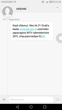  Neo’dan MTV Ödemenize 20 TL chip-para!