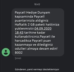 Turkcell'lilere paycell'den haftalık 2 GB hediye (sona erdi)