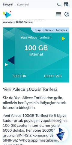 Türk Telekom dan Yeni Aile Tarifeleri! (100 GB 455₺ - Taahütsüz)