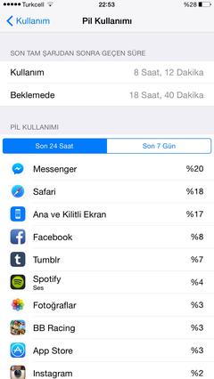  İphone 6 plus ios 8.1 pil safari takılmalar ve donmalar(pil performansı)