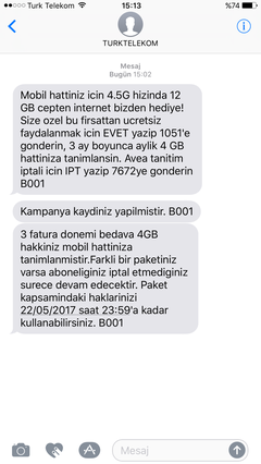 Türk Telekom' dan 12 GB cepte internet hediyesi!