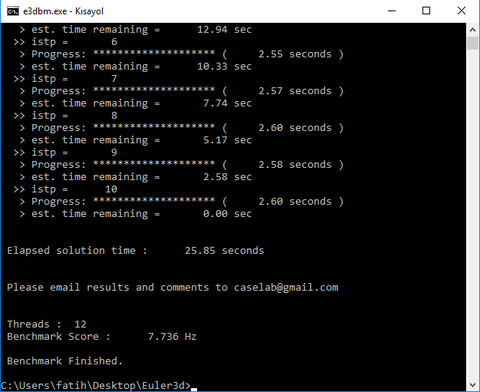 Euler3D Benchmark (Hesaplamalı Akışkanlar Dinamiği Testi)